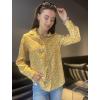 Zeagoo Womens Cotton Button Down Shirts Long Sleeve V Neck Collared Tops Work Office Blouse Shirt 2025 S-XXL(Yellow Polka Dot)