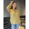 Zeagoo Womens Cotton Button Down Shirts Long Sleeve V Neck Collared Tops Work Office Blouse Shirt 2025 S-XXL(Yellow Polka Dot)