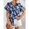Zeagoo Women’s Hawaiian Button Down Shirts Casual Short Sleeve Floral Tropical Print Summer Blouse Tunic Top(A-zw38)