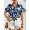 Zeagoo Women’s Hawaiian Button Down Shirts Casual Short Sleeve Floral Tropical Print Summer Blouse Tunic Top(A-zw38)
