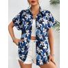 Zeagoo Women’s Hawaiian Button Down Shirts Casual Short Sleeve Floral Tropical Print Summer Blouse Tunic Top(A-zw38)