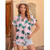 Zeagoo Women’s Hawaiian Button Down Shirts Casual Short Sleeve Floral Tropical Print Summer Blouse Tunic Top(A-zw47)