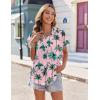 Zeagoo Women’s Hawaiian Button Down Shirts Casual Short Sleeve Floral Tropical Print Summer Blouse Tunic Top(A-zw47)