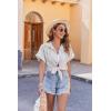 Zeagoo Women’s Hawaiian Button Down Shirts Casual Short Sleeve Floral Tropical Print Summer Blouse Tunic Top(Tw464)