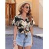 Zeagoo Women’s Hawaiian Button Down Shirts Casual Short Sleeve Floral Tropical Print Summer Blouse Tunic Top(Zw29)