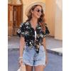 Zeagoo Women’s Hawaiian Button Down Shirts Casual Short Sleeve Floral Tropical Print Summer Blouse Tunic Top(Zw577)