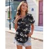 Zeagoo Women’s Hawaiian Button Down Shirts Casual Short Sleeve Floral Tropical Print Summer Blouse Tunic Top(Zw577)
