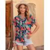 Zeagoo Women’s Hawaiian Button Down Shirts Casual Short Sleeve Floral Tropical Print Summer Blouse Tunic Top(Zw9)