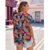 Zeagoo Women’s Hawaiian Button Down Shirts Casual Short Sleeve Floral Tropical Print Summer Blouse Tunic Top(Zw9)