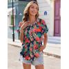 Zeagoo Women’s Hawaiian Button Down Shirts Casual Short Sleeve Floral Tropical Print Summer Blouse Tunic Top(Zw9)