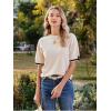 Zeagoo Womens Knit Short Sleeve Tops Summer Pullover Blouse Basic Casual Shirt(Apricot)
