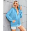 Zeagoo Women’s Lightweight Hoodies Full Zip Up Oversized Sweatshirts with Pockets Long Sleeve Thin Casual Hooded Jackets(Baby Blue)