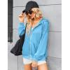Zeagoo Women’s Lightweight Hoodies Full Zip Up Oversized Sweatshirts with Pockets Long Sleeve Thin Casual Hooded Jackets(Baby Blue)