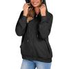 Zeagoo Women’s Lightweight Hoodies Full Zip Up Oversized Sweatshirts with Pockets Long Sleeve Thin Casual Hooded Jackets(Black)