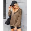 Zeagoo Women’s Lightweight Hoodies Full Zip Up Oversized Sweatshirts with Pockets Long Sleeve Thin Casual Hooded Jackets(Brown)