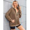 Zeagoo Women’s Lightweight Hoodies Full Zip Up Oversized Sweatshirts with Pockets Long Sleeve Thin Casual Hooded Jackets(Brown)