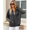 Zeagoo Women’s Lightweight Hoodies Full Zip Up Oversized Sweatshirts with Pockets Long Sleeve Thin Casual Hooded Jackets(Dark Grey)