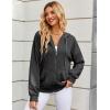 Zeagoo Women’s Lightweight Hoodies Full Zip Up Oversized Sweatshirts with Pockets Long Sleeve Thin Casual Hooded Jackets(Dark Grey)