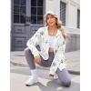 Zeagoo Women’s Lightweight Hoodies Full Zip Up Oversized Sweatshirts with Pockets Long Sleeve Thin Casual Hooded Jackets(Floral Printed)
