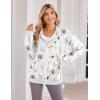 Zeagoo Women’s Lightweight Hoodies Full Zip Up Oversized Sweatshirts with Pockets Long Sleeve Thin Casual Hooded Jackets(Floral Printed)