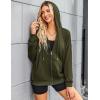 Zeagoo Women’s Lightweight Hoodies Full Zip Up Oversized Sweatshirts with Pockets Long Sleeve Thin Casual Hooded Jackets(Green)