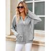 Zeagoo Women’s Lightweight Hoodies Full Zip Up Oversized Sweatshirts with Pockets Long Sleeve Thin Casual Hooded Jackets(Light Grey)