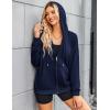 Zeagoo Women’s Lightweight Hoodies Full Zip Up Oversized Sweatshirts with Pockets Long Sleeve Thin Casual Hooded Jackets(Navy Blue)
