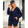 Zeagoo Women’s Lightweight Hoodies Full Zip Up Oversized Sweatshirts with Pockets Long Sleeve Thin Casual Hooded Jackets(Navy Blue)