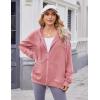 Zeagoo Women’s Lightweight Hoodies Full Zip Up Oversized Sweatshirts with Pockets Long Sleeve Thin Casual Hooded Jackets(Pink)