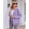 Zeagoo Women’s Lightweight Hoodies Full Zip Up Oversized Sweatshirts with Pockets Long Sleeve Thin Casual Hooded Jackets(Purple)