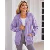 Zeagoo Women’s Lightweight Hoodies Full Zip Up Oversized Sweatshirts with Pockets Long Sleeve Thin Casual Hooded Jackets(Purple)