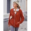 Zeagoo Women’s Lightweight Hoodies Full Zip Up Oversized Sweatshirts with Pockets Long Sleeve Thin Casual Hooded Jackets(Red)