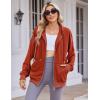 Zeagoo Women’s Lightweight Hoodies Full Zip Up Oversized Sweatshirts with Pockets Long Sleeve Thin Casual Hooded Jackets(Red)