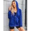 Zeagoo Women’s Lightweight Hoodies Full Zip Up Oversized Sweatshirts with Pockets Long Sleeve Thin Casual Hooded Jackets(Royal Blue)