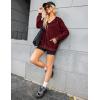 Zeagoo Women’s Lightweight Hoodies Full Zip Up Oversized Sweatshirts with Pockets Long Sleeve Thin Casual Hooded Jackets(Wine Red)