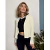Zeagoo Women’s Lightweight Summer Cardigan Cropped Long Sleeve Shrug Thin Open Front Sheer Bolero for Dresses(Beige)
