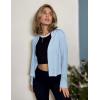 Zeagoo Women’s Lightweight Summer Cardigan Cropped Long Sleeve Shrug Thin Open Front Sheer Bolero for Dresses(Blue)