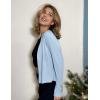 Zeagoo Women’s Lightweight Summer Cardigan Cropped Long Sleeve Shrug Thin Open Front Sheer Bolero for Dresses(Blue)