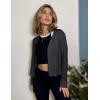 Zeagoo Women’s Lightweight Summer Cardigan Cropped Long Sleeve Shrug Thin Open Front Sheer Bolero for Dresses(Dark Gray)