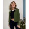 Zeagoo Women’s Lightweight Summer Cardigan Cropped Long Sleeve Shrug Thin Open Front Sheer Bolero for Dresses(Dark Green)