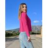 Zeagoo Women’s Lightweight Summer Cardigan Cropped Long Sleeve Shrug Thin Open Front Sheer Bolero for Dresses(Hot Pink)