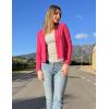 Zeagoo Women’s Lightweight Summer Cardigan Cropped Long Sleeve Shrug Thin Open Front Sheer Bolero for Dresses(Hot Pink)