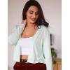 Zeagoo Women’s Lightweight Summer Cardigan Cropped Long Sleeve Shrug Thin Open Front Sheer Bolero for Dresses(Light Green)