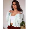 Zeagoo Women’s Lightweight Summer Cardigan Cropped Long Sleeve Shrug Thin Open Front Sheer Bolero for Dresses(Light Green)