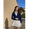 Zeagoo Women’s Lightweight Summer Cardigan Cropped Long Sleeve Shrug Thin Open Front Sheer Bolero for Dresses(Navy)