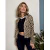 Zeagoo Women’s Lightweight Summer Cardigan Cropped Long Sleeve Shrug Thin Open Front Sheer Bolero for Dresses(Peinted Leopard An136)
