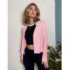 Zeagoo Women’s Lightweight Summer Cardigan Cropped Long Sleeve Shrug Thin Open Front Sheer Bolero for Dresses(Pink)