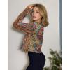 Zeagoo Women’s Lightweight Summer Cardigan Cropped Long Sleeve Shrug Thin Open Front Sheer Bolero for Dresses(Printed Mz721)