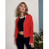 Zeagoo Women’s Lightweight Summer Cardigan Cropped Long Sleeve Shrug Thin Open Front Sheer Bolero for Dresses(Red)