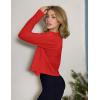 Zeagoo Women’s Lightweight Summer Cardigan Cropped Long Sleeve Shrug Thin Open Front Sheer Bolero for Dresses(Red)